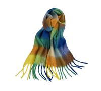 MQPALZKD Autumn and winter scarves, women's colorful plaid versatile warm