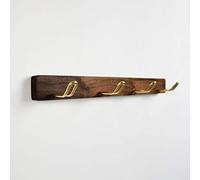 MQPALZKD Black Walnut Solid Wood Creative Hook Wall Long Row Home Storage Bathroom Coat Free Punch Porch Brass Hanging