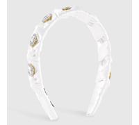 MQPALZKD Braid with diamond satin headband French retro girl wide edge pressure headband(A)