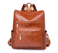 MQPALZKD Casual all-match women's soft leather backpack fashion personality tassel large-capacity dual-purpose travel backpack