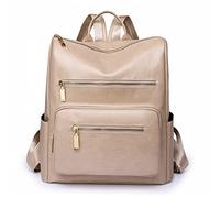 MQPALZKD Casual all-match women's soft leather backpack fashion personality tassel large-capacity dual-purpose travel backpack