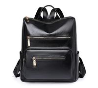 MQPALZKD Casual all-match women's soft leather backpack fashion personality tassel large-capacity dual-purpose travel backpack