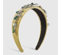 MQPALZKD Color diamond flower hair band Europe and the United States light luxury heavy wool cloth wide border slip band(Argento)