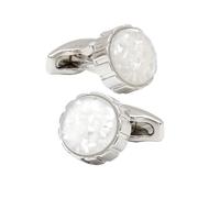 MQPALZKD Colored Stone Round Silver Cufflink Men's Shirt Cufflinks