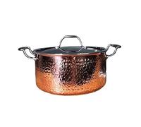 MQPALZKD Copper Hammer Pattern Household Thickened Golden Soup Pot Gas Stove Available