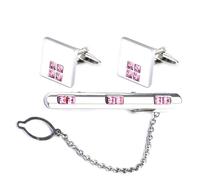 MQPALZKD Crystal Tie Clip Cuff Link Set Gift Box Collar Pin with Diamonds