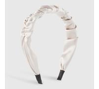 MQPALZKD Diamond-encrusted fabric headband Fashion vintage small fragrance pleated wide border slipband(Argento)