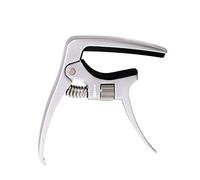 MQPALZKD Electric Acoustic Guitar Capo Metal Capotrase Also for Bass Ukulele Color Silver, Wood Grain(Argento)