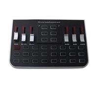 MQPALZKD F8 Live Sound Card English Version 6 Modes Voice Mixer Microphone Webcast