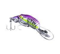 MQPALZKD Fishing Lures Artificial Bass Hard Wobblers Tackle Floating Water Baits Swimming Crank Baits Fishing Lure(Purple)
