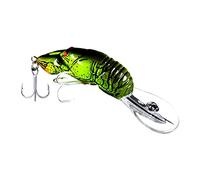 MQPALZKD Fishing Lures Artificial Bass Hard Wobblers Tackle Floating Water Baits Swimming Crank Baits Fishing Lure(Vert)