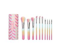 MQPALZKD Gradient 10pcs Makeup Brushes Bucket Set Eyeshadow Brushes Wooden Handle Beauty Tools Makeup Brushes