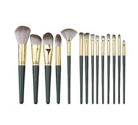MQPALZKD Green Cloud 14pcs Makeup Brush Set Soft Hair Blush Brush Eyeshadow Brush Loose Powder Brush