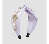 MQPALZKD Headband Solid color square diamond headband satin cloth temperament wide edge hair accessories(D)