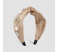 MQPALZKD Headband Solid color square diamond headband satin cloth temperament wide edge hair accessories(3-pack)