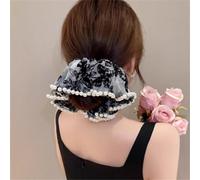 MQPALZKD Large intestine hair band female pearl leather band female tie rope low tail small fragrant wind hair rope headdresses