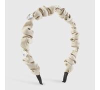 MQPALZKD Love rhine-diamond pleated cloth hair hoop with sweet temperament narrow pressure hair hoop(Argento)