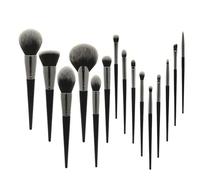 MQPALZKD Makeup Brush Set 15pcs Black Natural Synthetic Hair Nake Up Brush Tools Kit Professional Makeup Brushes
