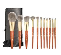 MQPALZKD Makeup Brush Set Beginner Soft 11pcs Portable South Elm Wood Handle Beauty Tools(D)