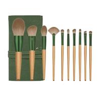 MQPALZKD New 10 pieces Qingluo Makeup Brush Set Soft Hair Beginner Artificial Fiber Hair 10 pieces Makeup Brush Set