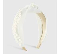 MQPALZKD Pearl wide edge headband Fresh sweet wind solid color fabric knotted non-slip headband(3-pack)