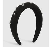 MQPALZKD Personality creative woolen temperament high headband solid color rhine-diamond elegant headband(Argento)