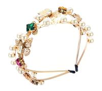 MQPALZKD Personalized Cross Metal Flower Pearl Hair Bands with Diamonds Pressed Hair Hair Accessories
