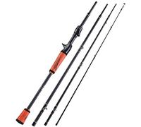 MQPALZKD Portable 4 Section Fishing Rod1.8m-2.4m Light Carbon Fiber Rubber Handle Spinning Casting Carp Rod(2.1 m)