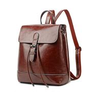MQPALZKD PU Leather Casual Retro Travel Backpack School Bag British Trend Ladies Large Capacity Backpack