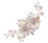 MQPALZKD Retro Handmade Soft Taohua Hair Clip Headpiece Flower Pearl Pan Hair Edge Clip