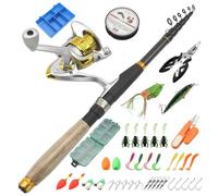 MQPALZKD -short Wood Handle Carbon Shrinkage Road Subrod Short Section Fishing Rod Small Sea Rod(2.4m)