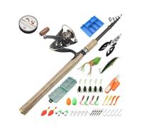 MQPALZKD Shrink Road Sub Rod Set Straight Handle Wooden Handle Fishing Rod Spinning Wheel Combination Fishing Gear(2.4m)