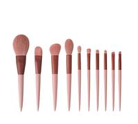 MQPALZKD Smokey Rose Set 10 Makeup Brushes Set Gift Dry Loose Powder Blush Eyeshadow Brushes Envelope Bag