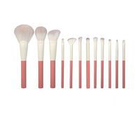 MQPALZKD Soft Bristle 12pcs Makeup Brush Set Lime Green Terracotta Red Loose Powder Brush Eye Shadow Concealer Brush
