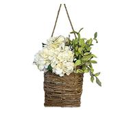 MQPALZKD Spring Hydrangea Basket Garland Simulation Flower Vine Basket Door Basket Door Hanging Decoration Cross-border New Hot Wreath