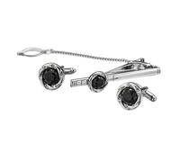 MQPALZKD Starry Sky Stone Cufflinks Tie Clip Set Men Womens Bars Guests Cuff Links Buttons Necktie Pin Jewelry