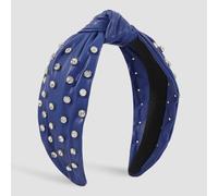 MQPALZKD Superior sense PU cross knot headband temperament cool air insert drill headband hair accessories(D)