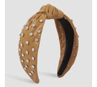 MQPALZKD Superior sense PU cross knot headband temperament cool air insert drill headband hair accessories(black-Soul Eater1)