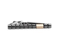 MQPALZKD Tie Clip/Bar/Tack/Pin for Necktie Gun Black with Rose Gold Gift for Men
