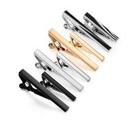 MQPALZKD Tie clip set high-grade solid color short collar Black silver gold children's tie