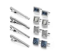 MQPALZKD Tie Clips and Cufflinks for Mens Wedding Guests Gifts Man Shirt Cufflink With Box Ties Men's Gift