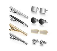 MQPALZKD Tie Clips and Cufflinks For Mens Wedding Guests Gifts Man Shirt Cufflink With Box Ties Men's Gift for Father Husband