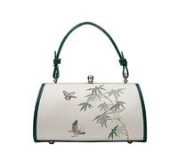 MQPALZKD Vintage Embroidered Women Evening Clutch Bags Ladies PU Leather Ethnic Handbag Purse Female Retro Shoulder Bag