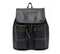 MQPALZKD Vintage Real Leather Backpacks For Men&Women Drawstring Flap Travel Shoulder Bags Cowhide Large Multi Pockets Knapsack