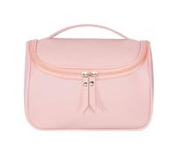 MQPALZKD Waterproof Leather Portable Makeup Bag with Metal Pull PU Cosmetic Storage Bag Zipper Bag