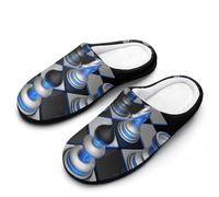 MQPYWLH Blue Chess Women’S Cotton Slippers Memory Foam House Shoes Flats For Indoor Outdoor