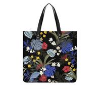 MQPYWLH Blue Flower Leaf Women's Tote Bag Top Handle Handbag Shoulder Bag Shopper Bag 39x39cm