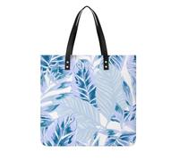 MQPYWLH Blue Leaf Women's Tote Bag Top Handle Handbag Shoulder Bag Shopper Bag 39x39cm