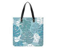 MQPYWLH Blue White Leaf Women's Tote Bag Top Handle Handbag Shoulder Bag Shopper Bag 39x39cm