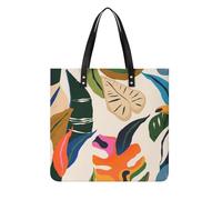 MQPYWLH Colorful Leaf Bird Women's Tote Bag Top Handle Handbag Shoulder Bag Shopper Bag 39x39cm
